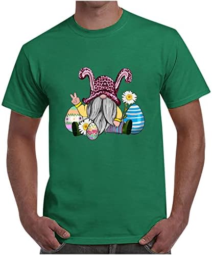 Tricouri pentru bărbați Ziua de Paște fericită Imprimare iepure Casual, cu mânecă scurtă cu mânecă scurtă, bluză bluză de gât