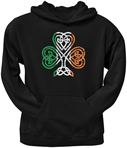 Old Glory St. Patricks Day - Shamrock Celtic Knot Black Adult Hoodie