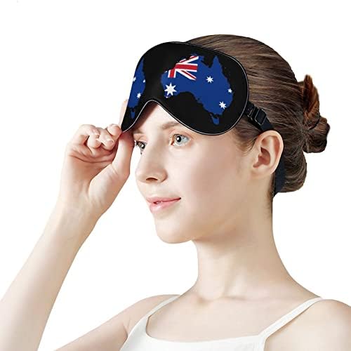 Harta pavilionului australian mască ochi de ochi cu ochiul cu curea reglabilă blocuri ușoare pentru călătorii pentru dormit
