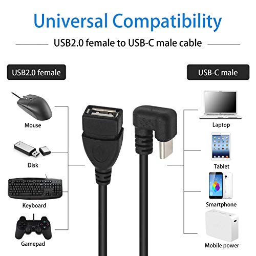 POYICCOT USB C TO USB 2.0 Adaptor, USB C la Adaptor USB, 180 de grade U USB-C la USB-A Adaptor feminin pentru noul MacBook,