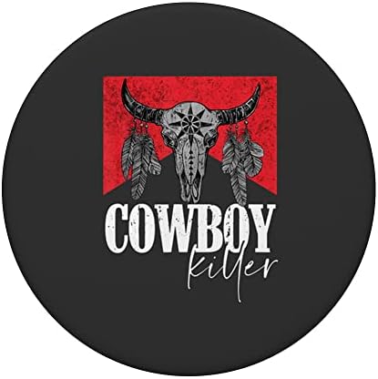 Retro Cow Craniu Cowboy Killer Punchy Bull Western Country Popsockets Swappable Popgrip