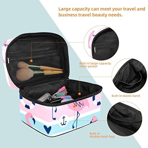 Summer Flamingo Anchor Ring Model Model de machiaj Bag pentru a călători Cosmetic Geantă de toaletă portabilă de depozitare