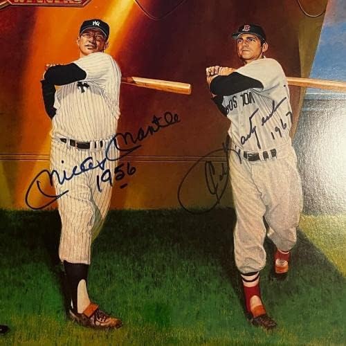 Mickey Mantle Ted Williams Yastrzemski Robinson Inscripții foto semnate JSA - Fotografii MLB autografice