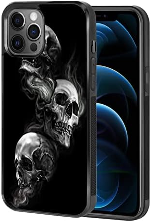 Carcasă telefonică compatibilă cu iPhone 12 Pro MAX Cranii cu rame negre Material TPU cu cauciuc și subțire cu un design uniqe