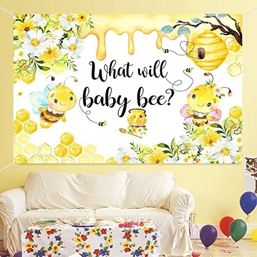 Băiat sau fată ce va Baby Bee sexul dezvăluie fundalul petrecerii fagure de albine Baby Shower fotografie fundal roz sau albastru