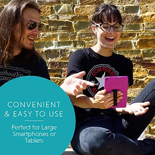 Tabletă lovehandle/prindere XL pentru majoritatea tabletelor și smartphone -urilor mari - Grip cu curea elastică neagră cu