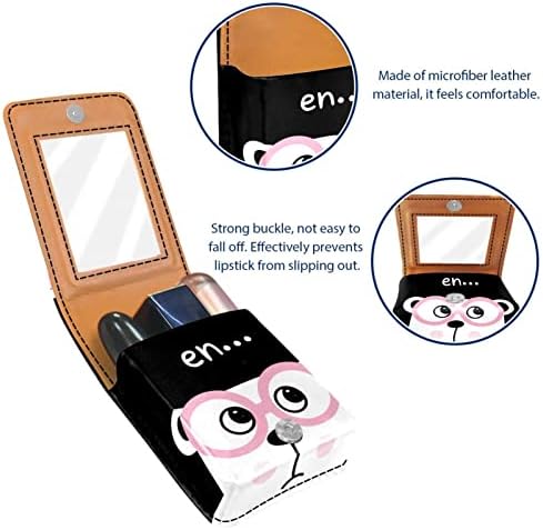 Oryuekan machiaj ruj Husă mini geantă pungă cosmetică de Călătorie, Organizator cu oglindă pentru exterior cadou domnișoară