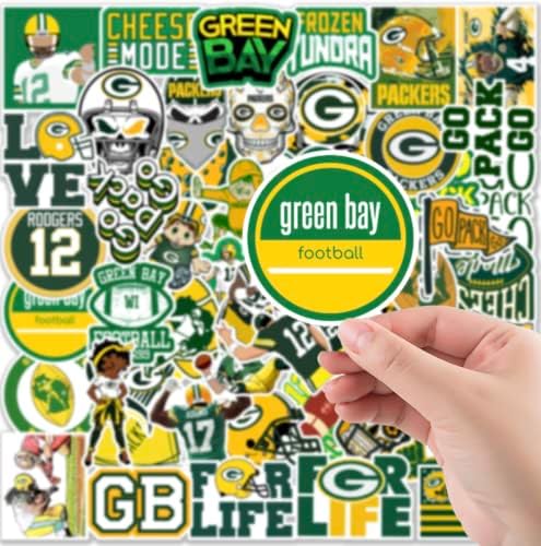 50 PC -uri Fanuri de fotbal fani Logo Packers Stickers Collection Colecția Vinil Vinil Imperagmente pentru sticle de apă auto