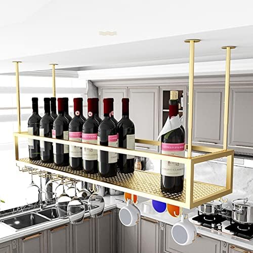Raft de vin plutitor cu suport de sticlă cu tavan metalic cu un raft de vin cu tulpină de sticlă raft de sticlă depozitare