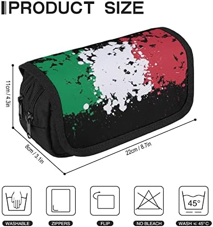 Grunge blots Flag Italia cu capacitate mare de creion carcasă cu creion multi-slot pungă portabilă de depozitare a stiloului