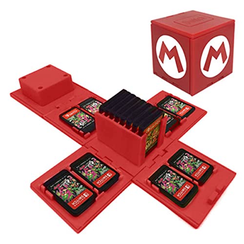 Dainslef Foldable Mario Game Storage Box pentru Switch Game Cards Up, pentru Nintendo Switch Card Game Card până la 16 cărți de joc Mario-M ...