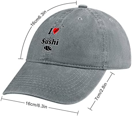 Îmi place Sushi Unisex Denim Hat Baseball Cascadă Cap Cap TAKIL CAPS CAPS cu reglabil