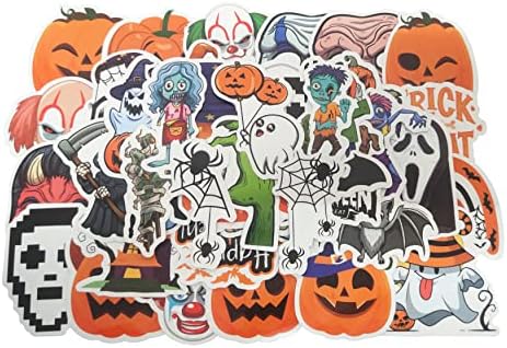 51 PC -uri Halloween Pumpkin Trick Trick Trick Decale Stickerii pentru laptop pentru telefon pentru skateboard pentru skateboard