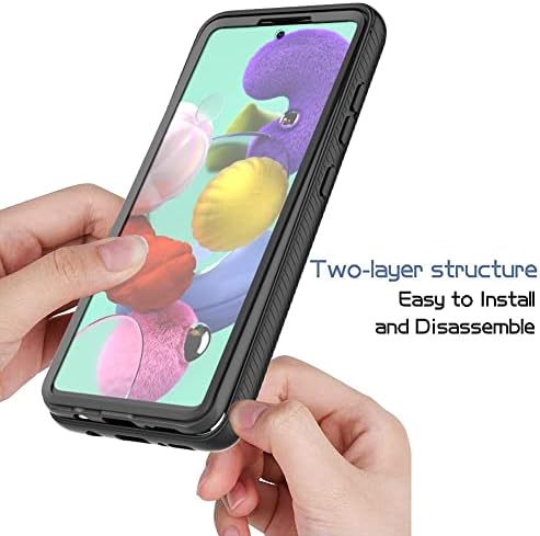 Husa pentru carcasă telefonică Carcasă completă de protecție compatibilă cu Samsung Galaxy A51 Hard PC+Silicon moale TPU 3in1