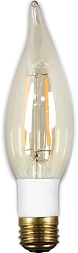 GE Lighting 37598 LED Vintage candelabru bec cu baza Candelabre, 3.2-Watt, alb moale, 4-Pack, sticlă chihlimbar, 4 conta