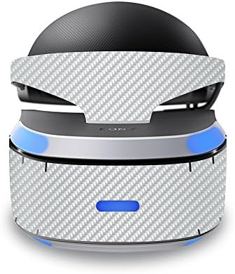 MightySkins piele compatibil cu Sony Playstation VR wrap Cover autocolant piei Alb fibra de Carbon