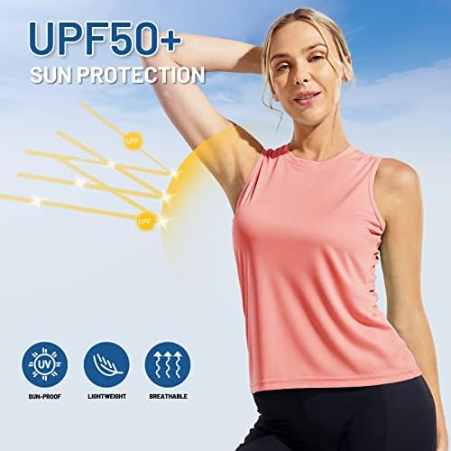 Cămăși de antrenament fără mâneci pentru femei de la Mier UPF 50 Protecția solară Running Gym Tank Top Dry Fit Exercițiu Tenis