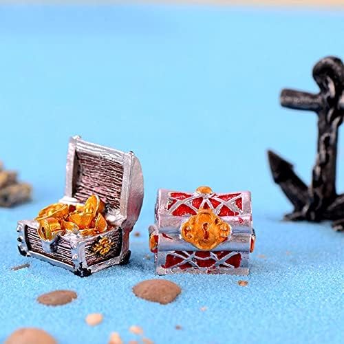 ShiningLove rășină aur monede comoara piept Acvariu mini Desene animate Marea Mediterană fundul Ornament Non-Safe Decor pentru