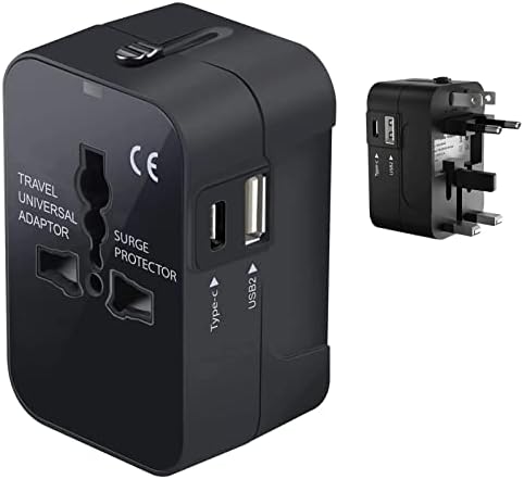 Travel USB Plus International Power Adapter Compatibil cu Blu Dash Music 4.0 pentru puterea mondială pentru 3 dispozitive USB