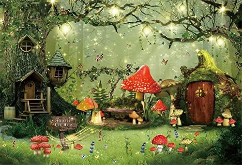 Fairy Forest Background 7x5ft fete Enchanted Forest Background pentru ziua de naștere Spring Wonderland Background Princess