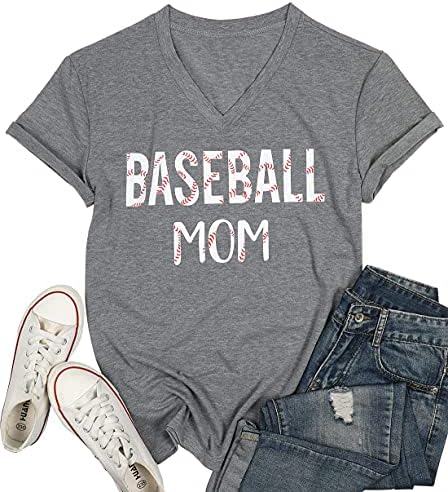 Tricou mamă de baseball femei scrisori tipărit amuzant de baseball grafic tees tops cu mânecă scurtă tee casual