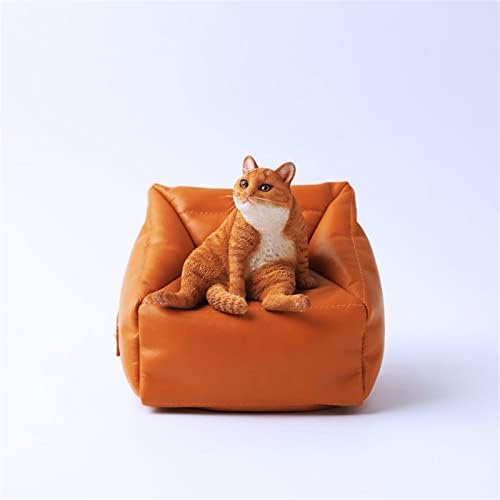 joyluckycat Lazy Cat model simulare Orange Cat Pet Cat drăguț vindecare Ornament mic garaj Kit Designer jucării