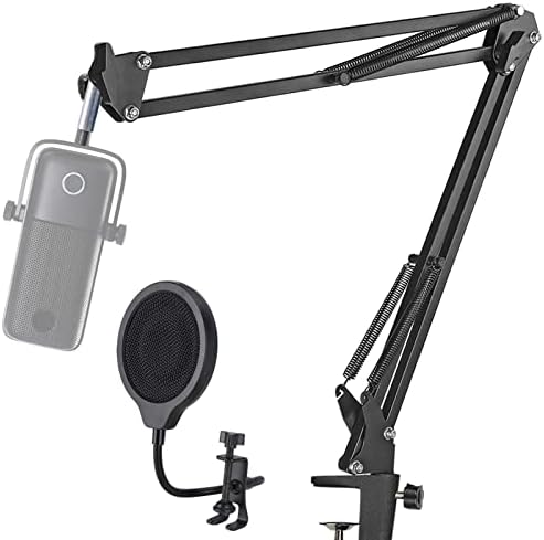 Elgato Wave 1 Mic Stand cu filtru Pop - 4 Inch 3 straturi parbriz Pop ecran foarfeca microfon braț braț Combo profesional de