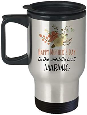 Fericit Ziua Mamei de cafea de cafea Cadou de călătorie pentru Marmie C1TM Cute Floral Femei Flori Flori Flori pentru a merge noutate portabilă cu oțel inoxidabil izolat