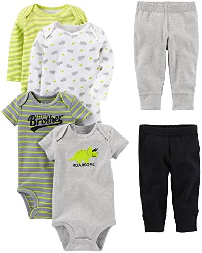 Simple Joys de Carter 's Baby Boys' 6-Piece Bodysuits și pantaloni Set