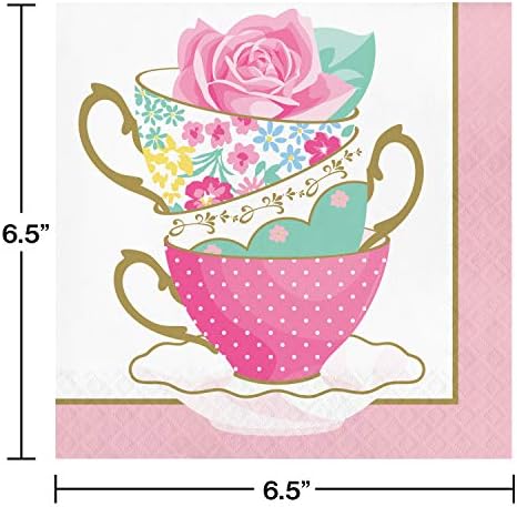 Șervețele de ceai cu ceai Floral de conversie creativă, 16 ct, Multicolor, 6,5
