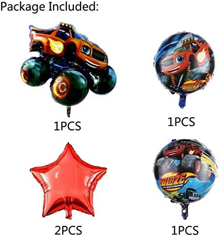 5pcs Blaze și Monster Machine Baloane folie balon pentru copii petrecere de aniversare Monster Truck Cars Party Decoratiuni