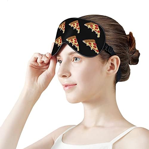 Confortul amrandom și mască ușoară pentru ochi pentru copii adolescenți fete fete, model de pizza masca de somn pentru dormit