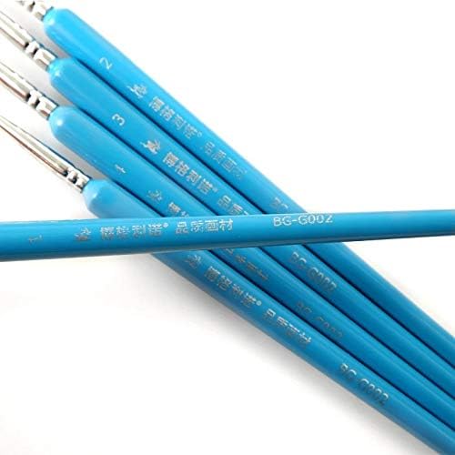 Mbbjm 7pcs nevăstuică albastru linie de cârlig penfine set de perie de vopsea artist guche acuarelă acrilică pictură pensulă