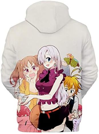 Wanhongyue Anime Cele șapte păcate mortale nanatsu no taizai hanorac cu glugă 3d imprimeu pulover pulover cu glugă