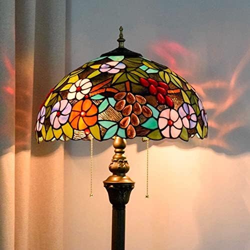 Lampa de podea în stil Tiffany Lampa de podea Tiffany 16- Tiffany European European Struguri colorate Lampa de sticlă Lampa