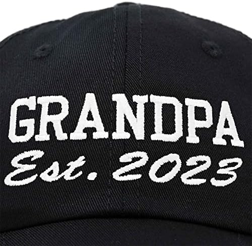 Dalix New Grandpa Hat Est 2023 Cadou distractiv brodat tata hat bumbac capac de bumbac