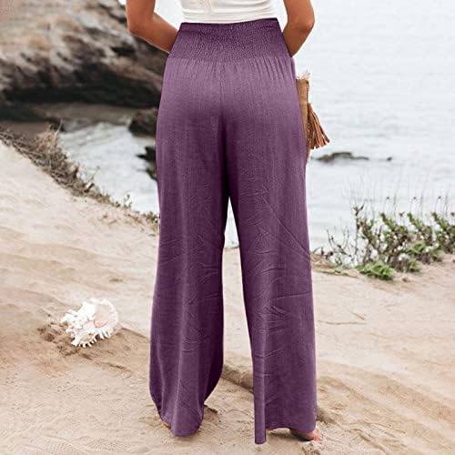 Pantaloni pentru femei, lenjerie de bumbac clasică vara pantaloni fluxuri pantaloni de salon