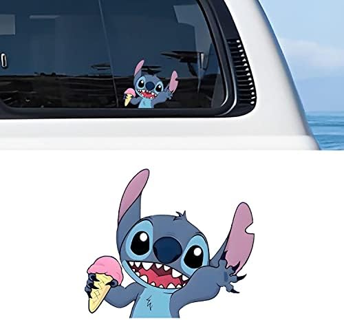 Ikigomu-Stitch Cone Cream Cone de desen animat autocolant pentru mașina // camion/laptop