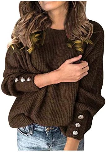 Pulovere pentru femei ymosrh cardigan moda solid culoarea solidă gât rotund pulover cu mânecă lungă caldă
