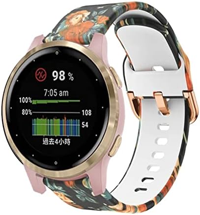Bretele cu bandă de silicon Davno de 18 mm Brățară cu bandă de ceas cu potrivire rapidă pentru Garmin Vivoactive 4S/Move 3S/Active S/Venu 2s Smart Watchbands Bands
