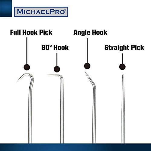 MichaelPro MP002006 4-Piece Precision Mini Pick & amp; Hook Set-sortiment de Drept, în unghi, Pick grad și cârlig instrumente