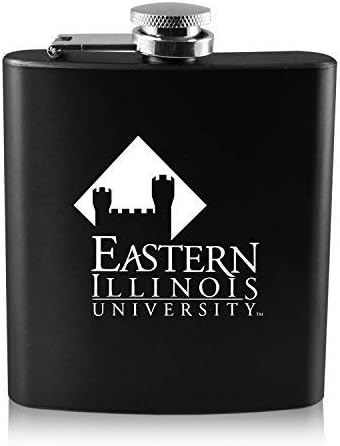 Universitatea din Illinois de Est -6 oz. Balon Din Oțel Inoxidabil De Culoare-Negru