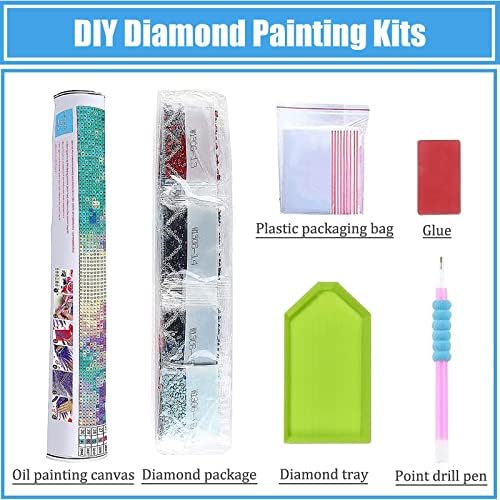 MOOMOH Inspirational Diamond Painting Kits pentru adulți-5D Diamond Art Kits pentru adulți copii începători, DIY Beach Diamond