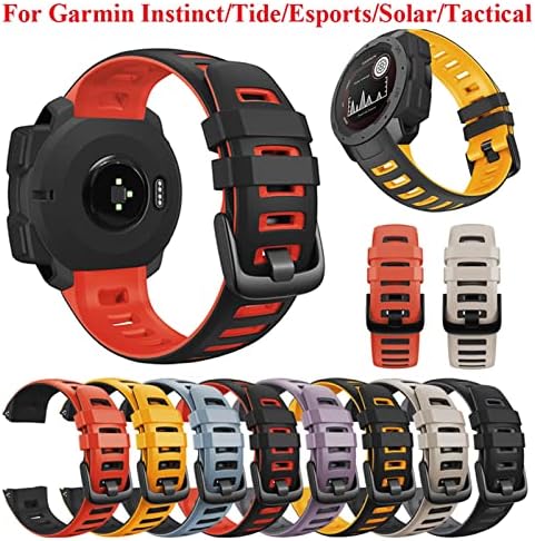Curea cu bandă de ceasuri de silicon MGTCAR pentru Garmin Instinct Watch Suplacement curea pentru încheietura mâinii pentru Instinct Tide/Esports/Solar/Tactical Wristband