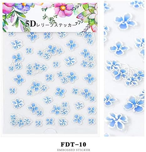 Seria Art Art Foil Flow Flower Transfer Sticker 5d Decal Nail Restin Rinotres