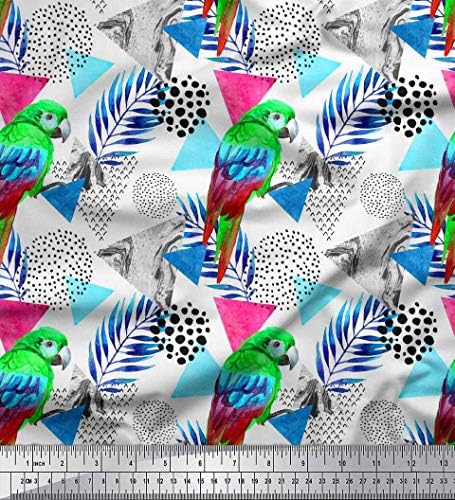 Soimoi bumbac Jersey Fabric frunze, Dot & amp; papagal pasăre imprimate ambarcațiuni Fabric de curte 58 Inch Wide