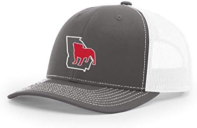 Este vorba despre conturul Georgiei de Sud cu pălărie de camioner din spate cu plasă Bulldog-cărbune / alb