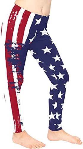 Pantaloni de yoga moale de butter Jndtueit SUA Flag Flag, Pantalon de antrenament, nu vedeți prin antrenament Legging de antrenament