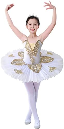 Oridoor fete pentru fete leotards leotards swan dance costume de performanță sequin dantelă rochie de balet tutu fustă