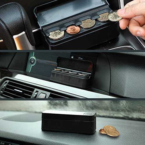 Suport pentru monede pentru mașină, cutie portabilă de depozitare Mini Schimbare, compatibilă cu cutii de depozitare auto de